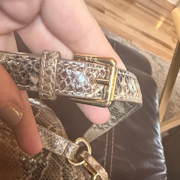 Gorgeous Ralph Lauren Snakeskin Embossed Leather Crossbody Bag - Brown - Picture 7 of 16